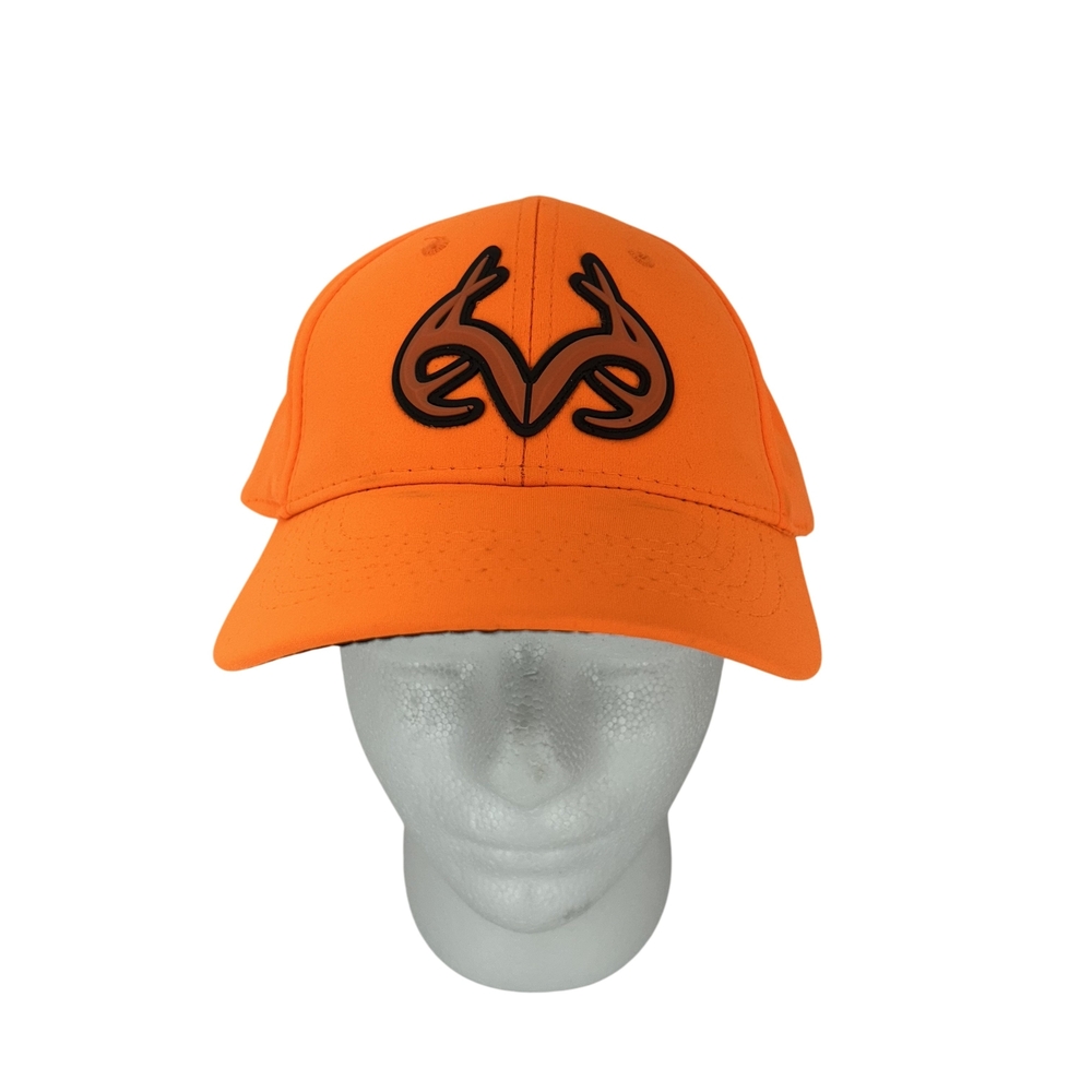 Realtree Hat Cap Strap Back Orange Blaze Embroidered Logo Hunting Outdoors Mens